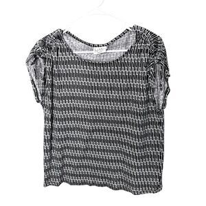 Nicole Miller New York Black & White Linen Top – Fits M